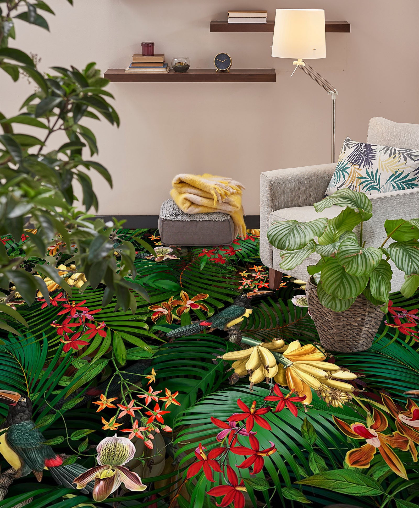 3D Flower Bush Grove 10003 Uta Naumann Floor Mural Wallpaper Murals Self-Adhesive Removable Print Epoxy