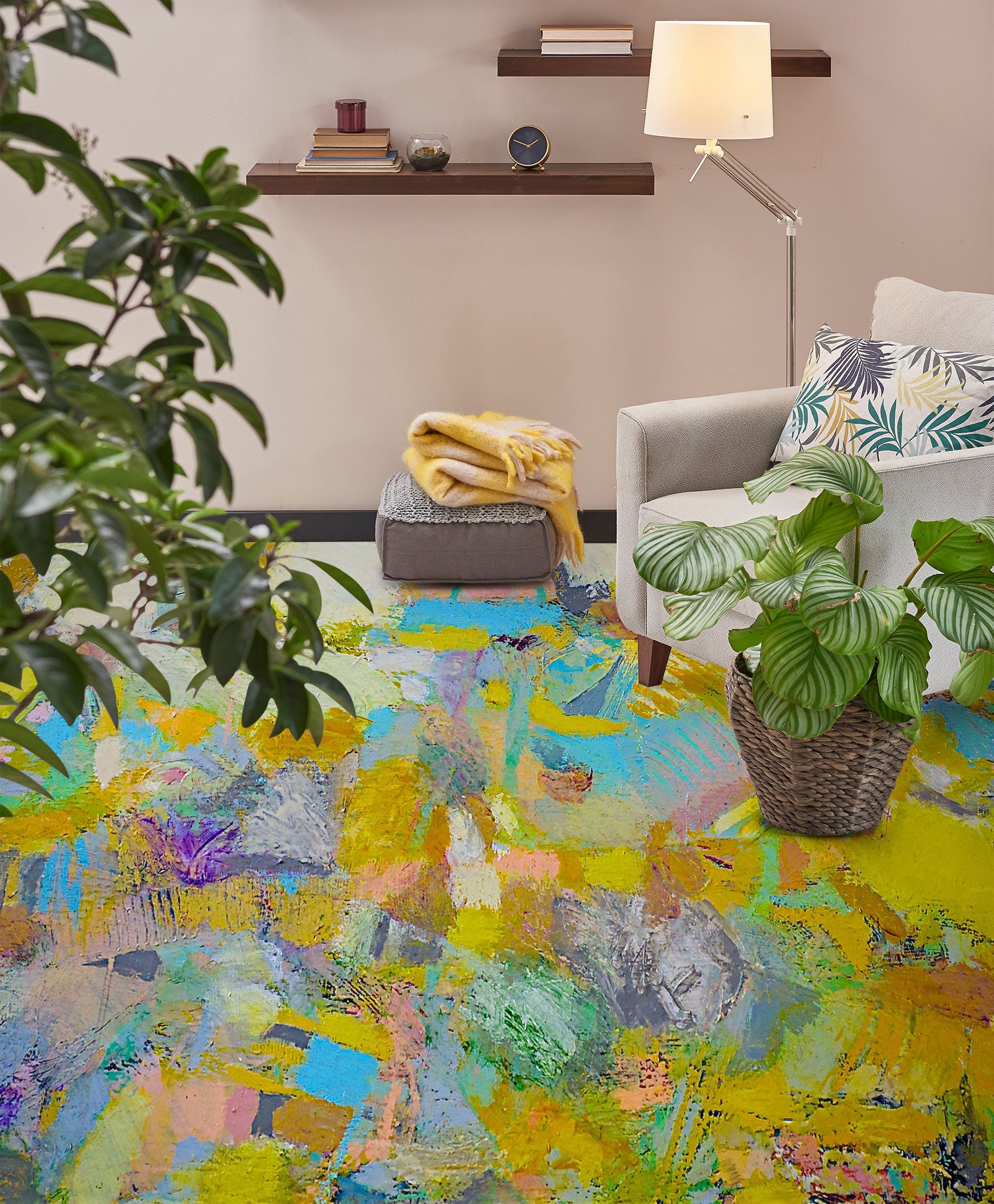 3D Yellow-Green Pigment 9508 Allan P. Friedlander Floor Mural Wallpaper Murals Self-Adhesive Removable Print Epoxy