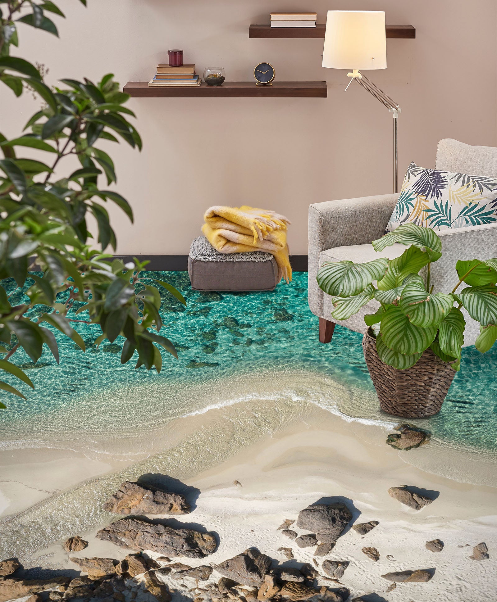 3D Quiet And Cool Sea 847 Floor Mural Wallpaper Murals Rug & Mat Print Epoxy waterproof bath floor
