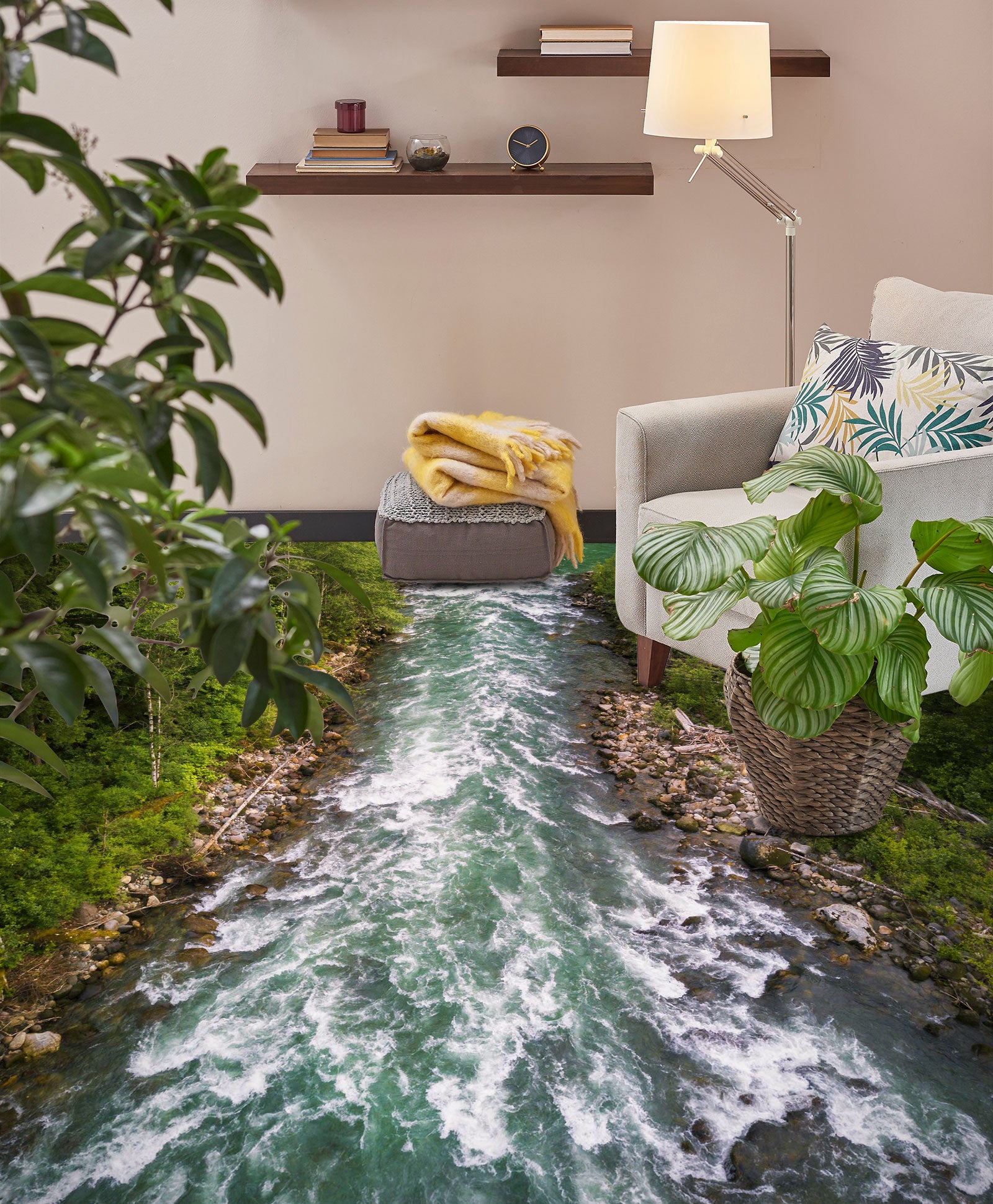 3D Cool And Fierce River 1035 Floor Mural Wallpaper Murals Self-Adhesive Removable Print Epoxy