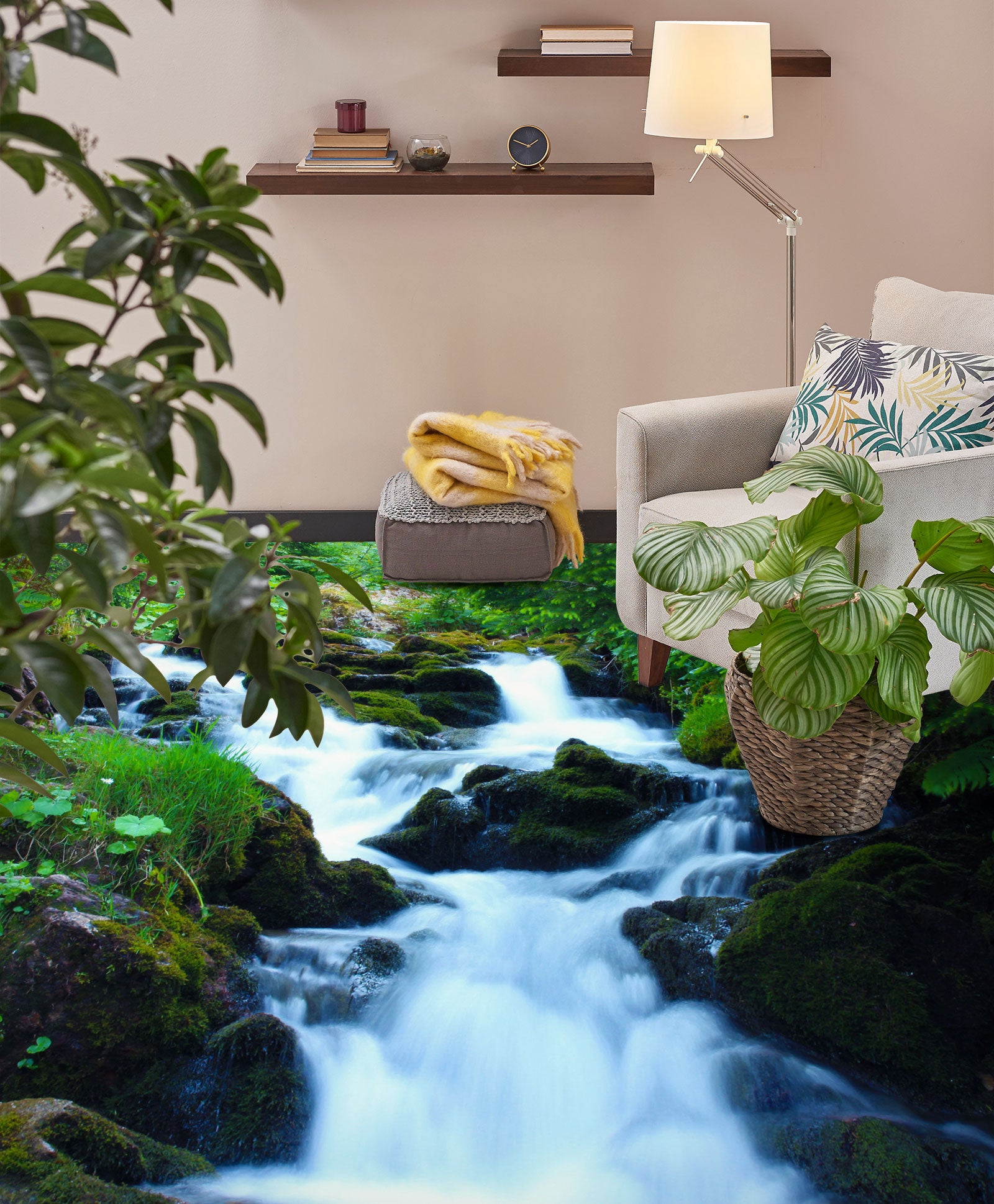 3D Rich White River 1037 Floor Mural Wallpaper Murals Self-Adhesive Removable Print Epoxy