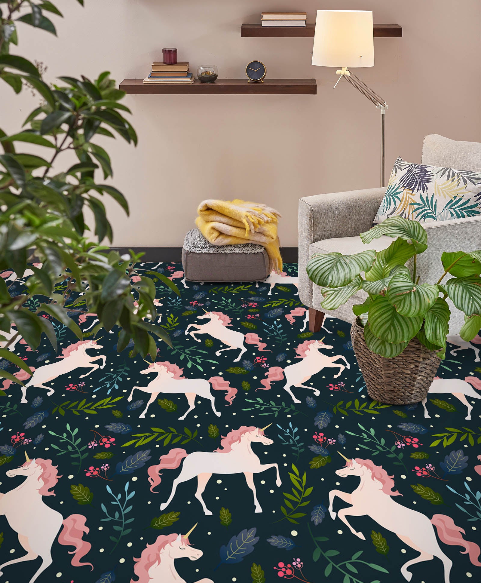 3D Graceful Unicorns 1246 Floor Mural Wallpaper Murals Self-Adhesive Removable Print Epoxy