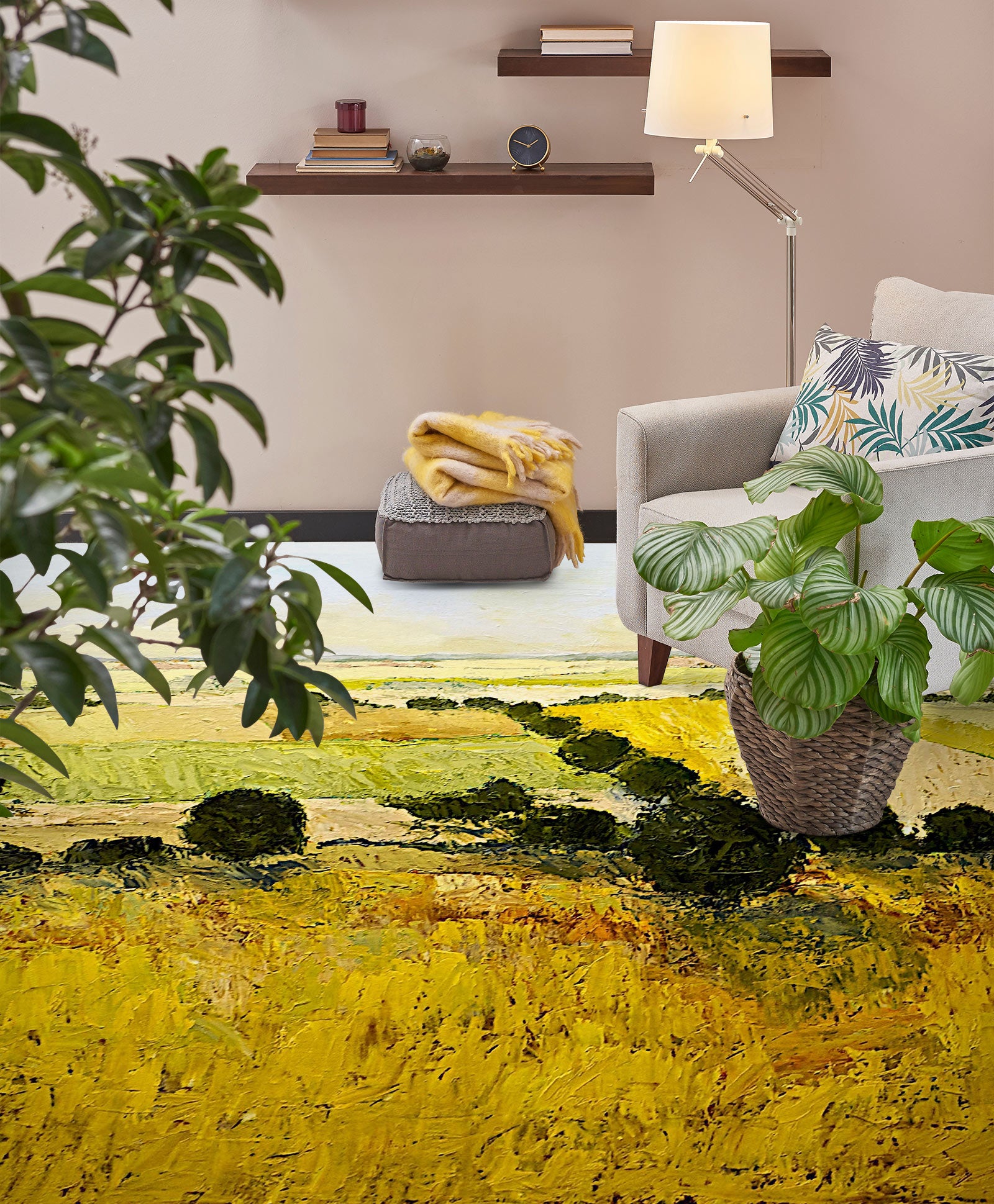 3D Golden Grass 9521 Allan P. Friedlander Floor Mural Wallpaper Murals Self-Adhesive Removable Print Epoxy