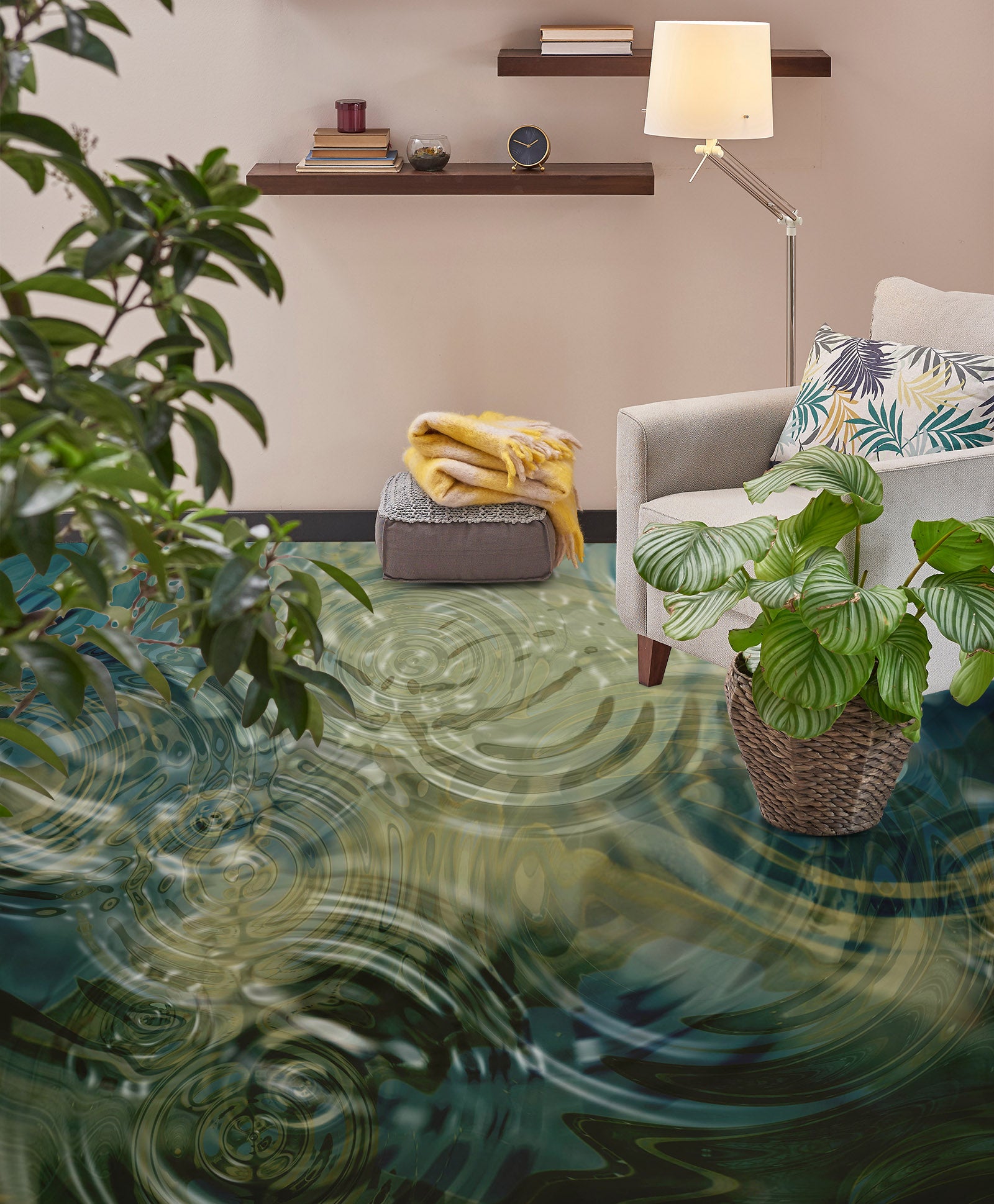 3D Ripple Art 316 Floor Mural Wallpaper Murals Rug & Mat Print Epoxy waterproof bath floor