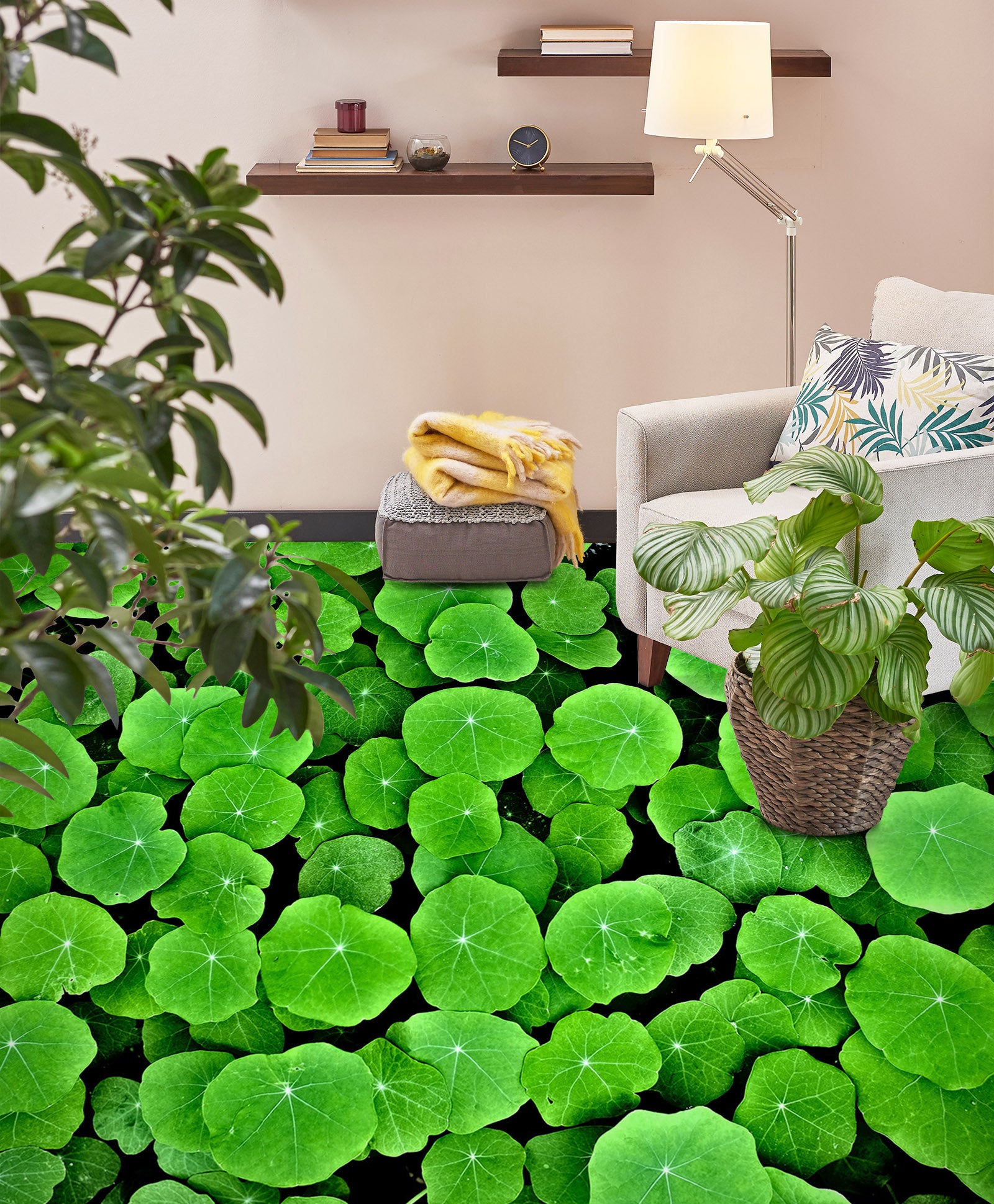 3D Green Lush Duckweed 767 Floor Mural Wallpaper Murals Rug & Mat Print Epoxy waterproof bath floor