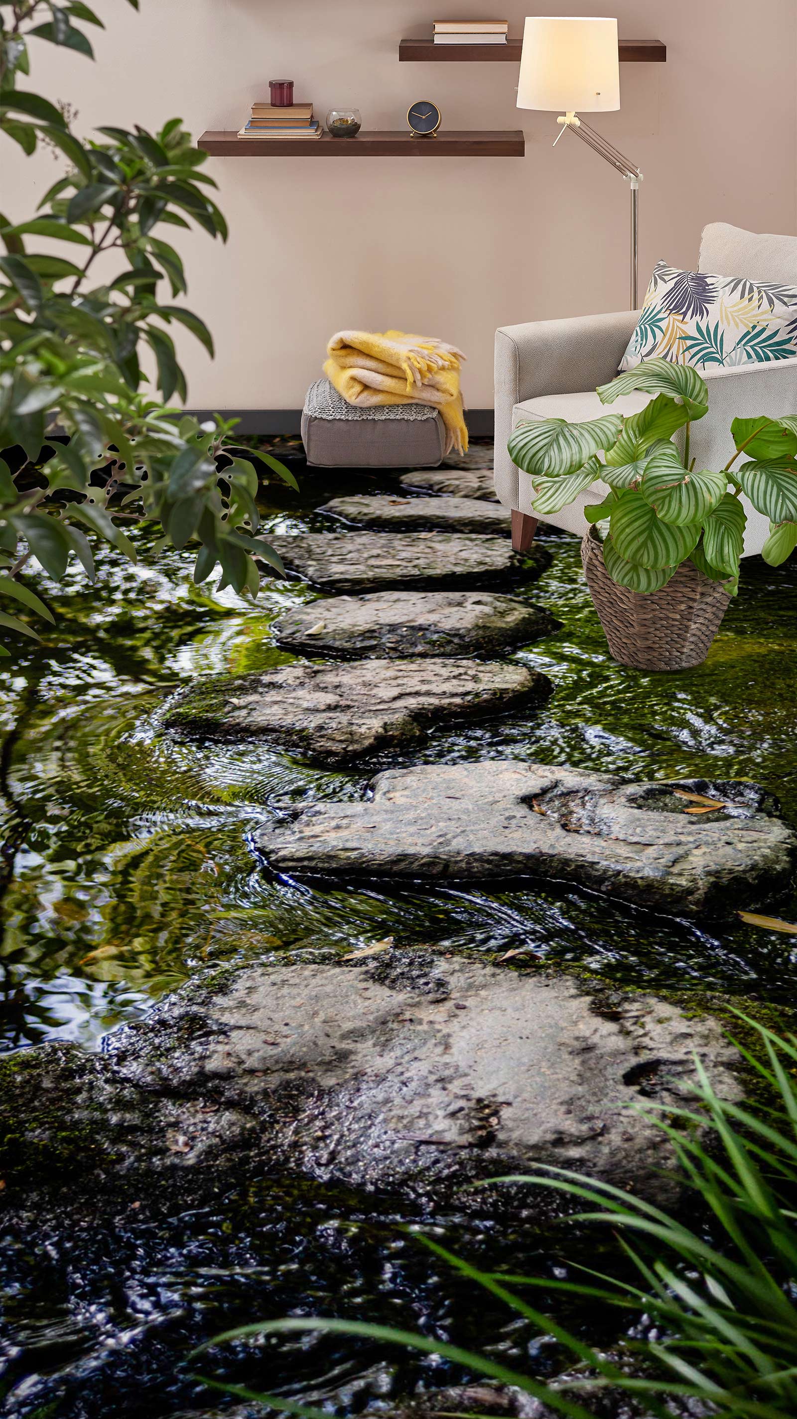 3D Black Stone Road 1104 Floor Mural Wallpaper Murals Self-Adhesive Removable Print Epoxy