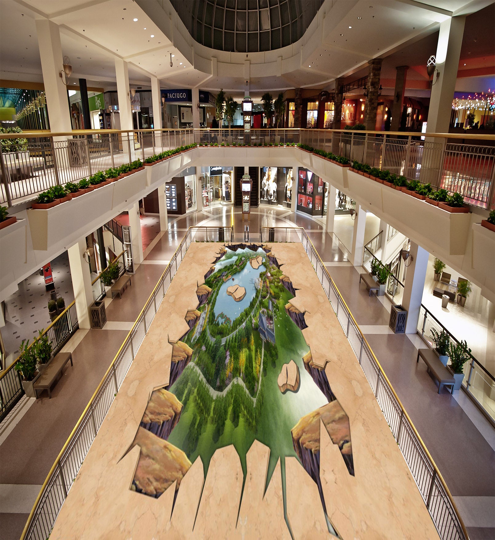 3D Green World 161 Floor Mural Self-Adhesive Sticker Bathroom Non-slip Waterproof Flooring Murals