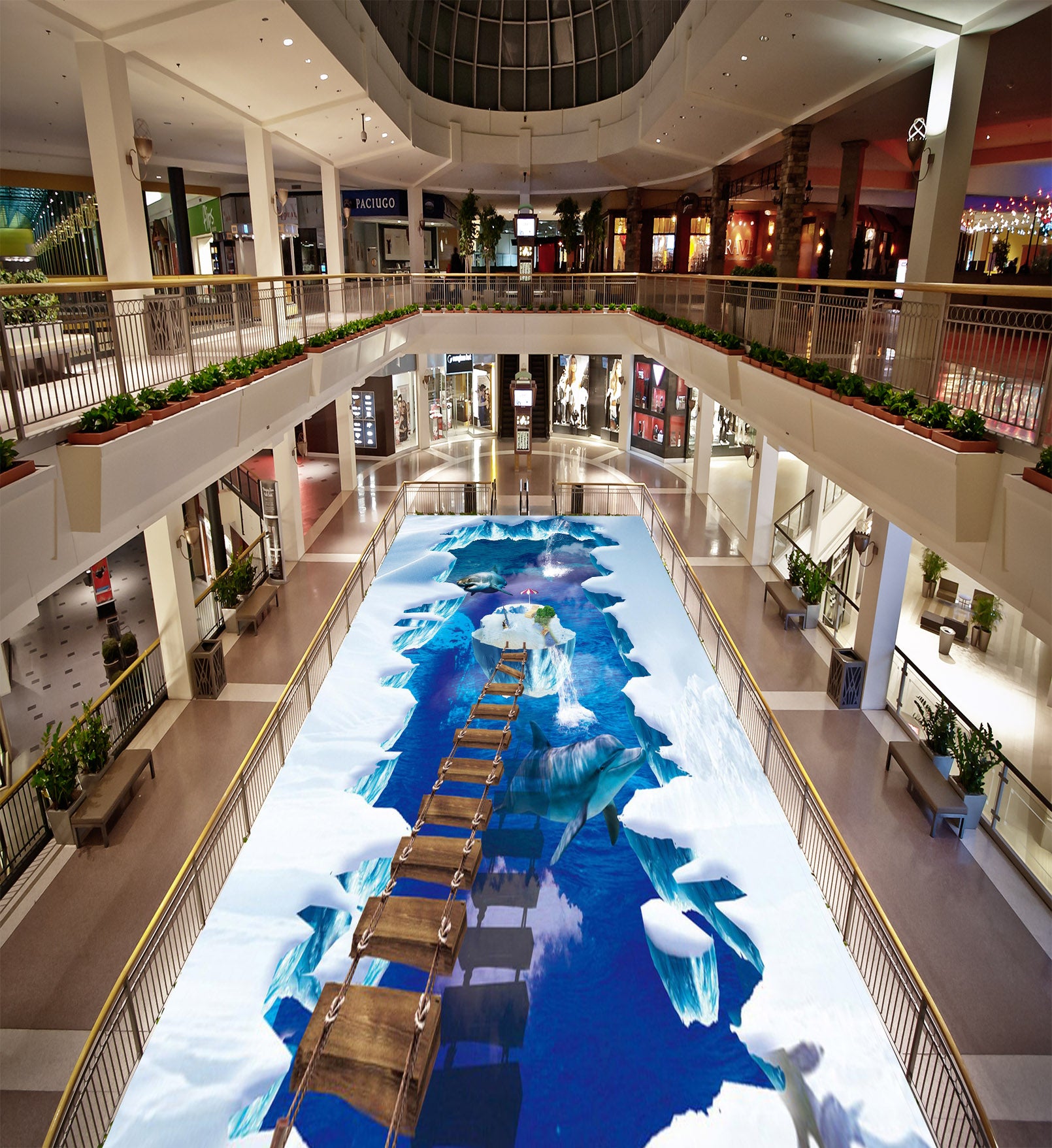 3D Ocean Stone Bridge 167 Floor Mural Self-Adhesive Sticker Bathroom Non-slip Waterproof Flooring Murals