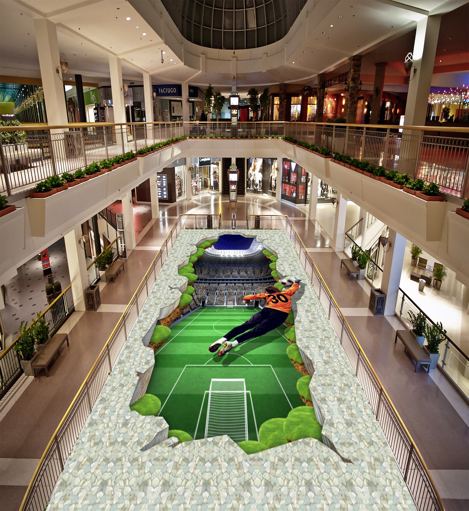 3D Football Field 163 Floor Mural Self-Adhesive Sticker Bathroom Non-slip Waterproof Flooring Murals