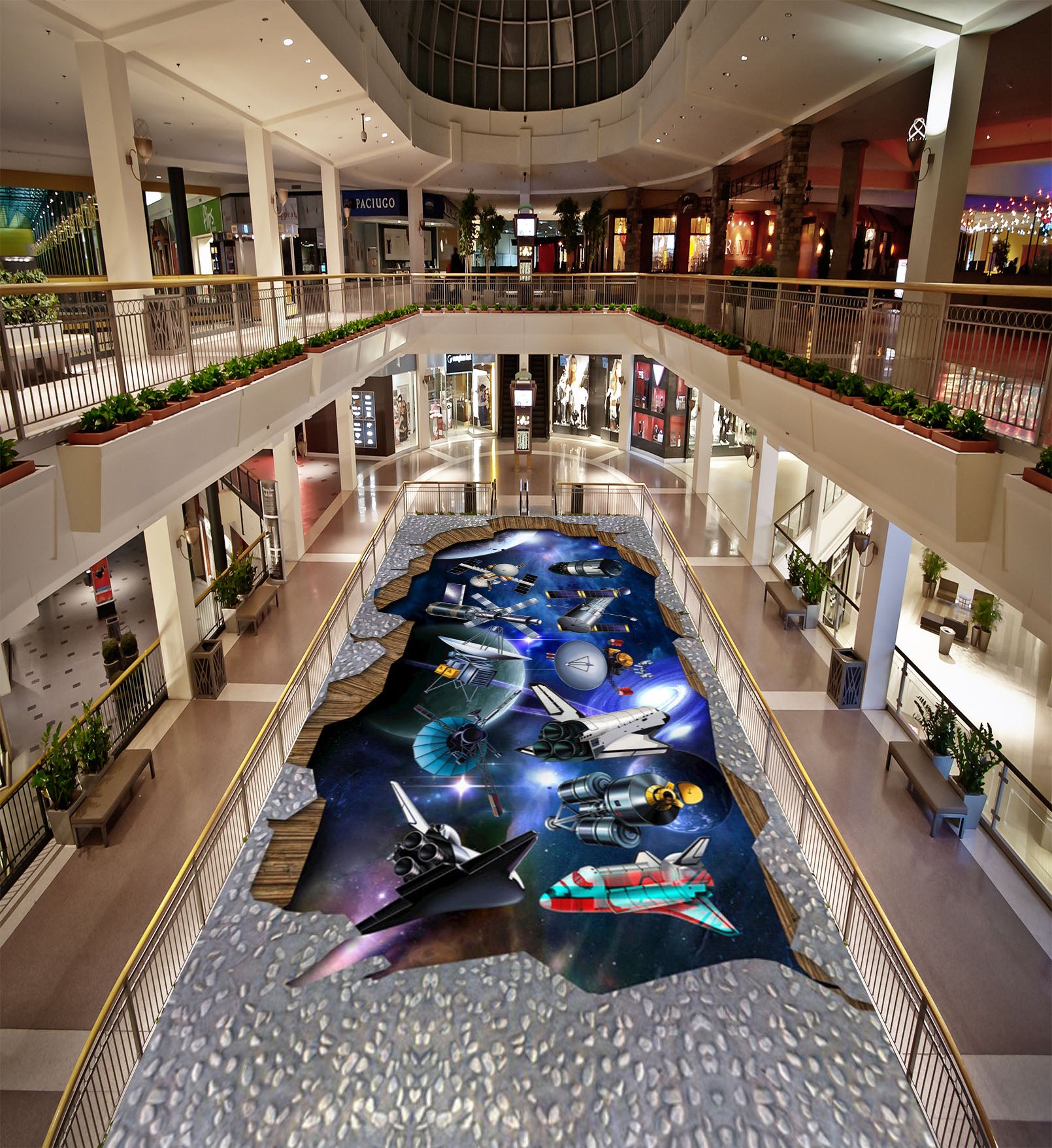 3D Scientific Products 148 Floor Mural Self-Adhesive Sticker Bathroom Non-slip Waterproof Flooring Murals