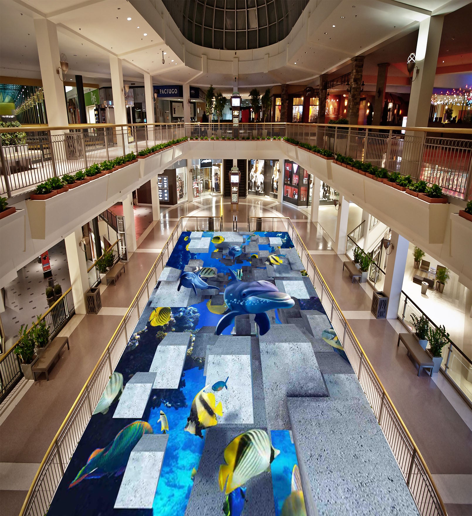 3D Marine Fish 158 Floor Mural Self-Adhesive Sticker Bathroom Non-slip Waterproof Flooring Murals