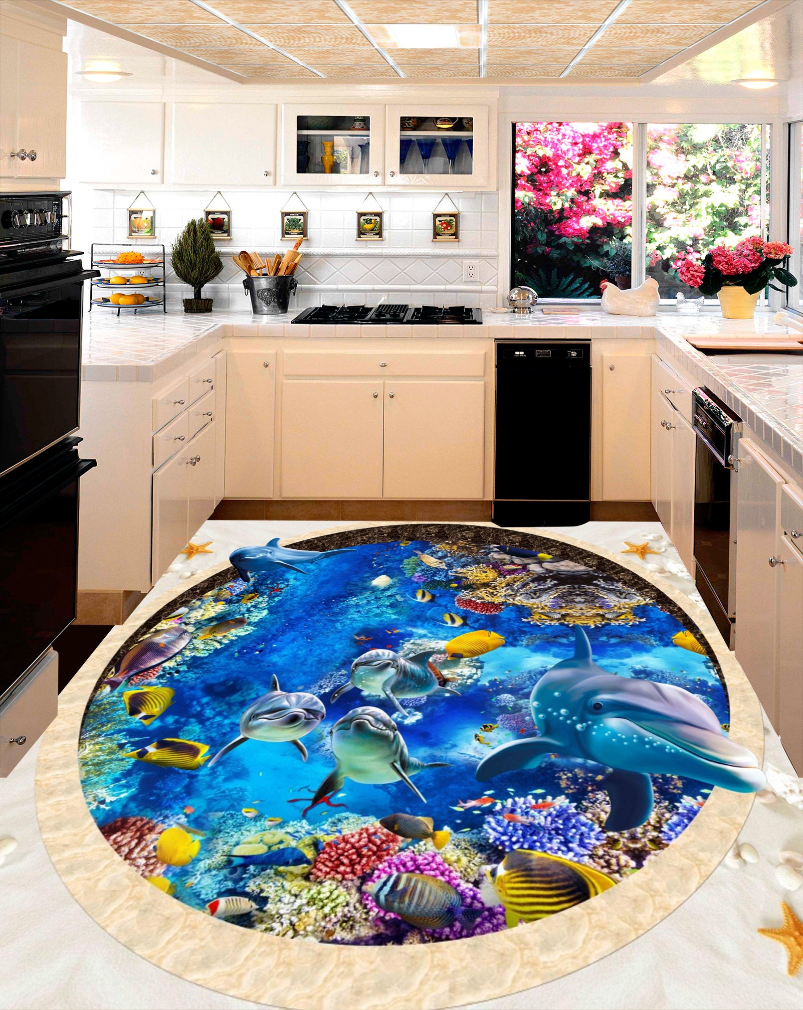 3D Sea Fish 113 Floor Mural Self-Adhesive Sticker Bathroom Non-slip Waterproof Flooring Murals