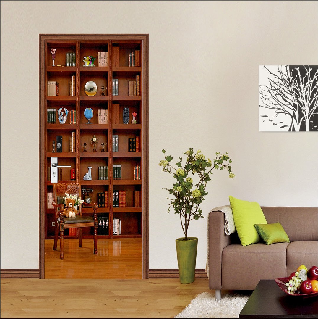 3D storage place cabinet door mural Wallpaper AJ Wallpaper