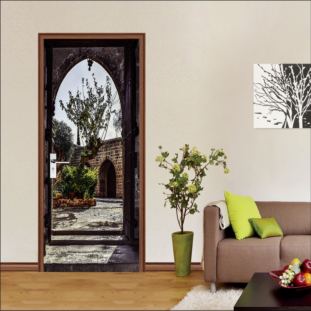 3D sunlight arch house door mural Wallpaper AJ Wallpaper