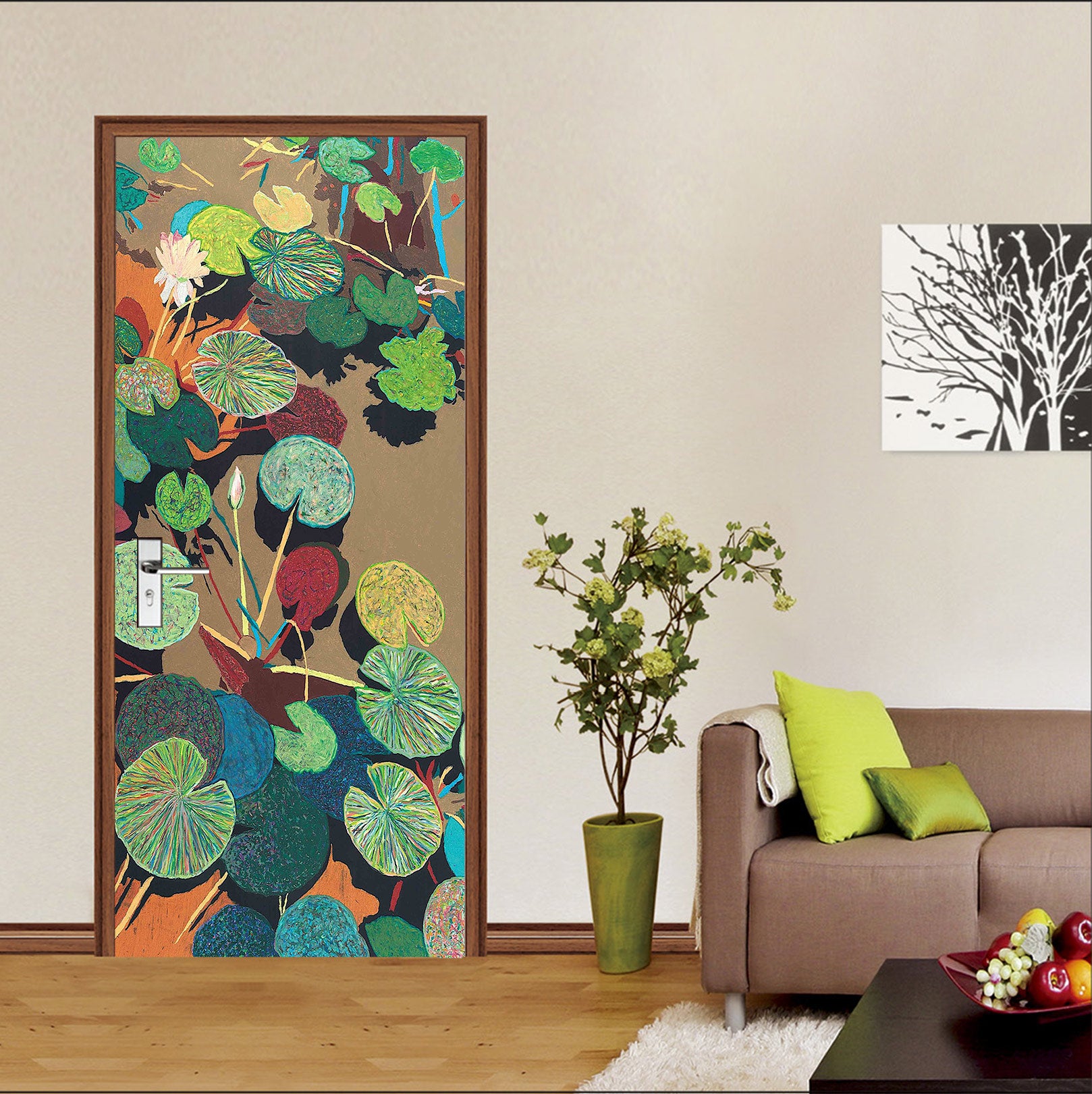 3D Lotus Leaf Pond 93224 Allan P. Friedlander Door Mural