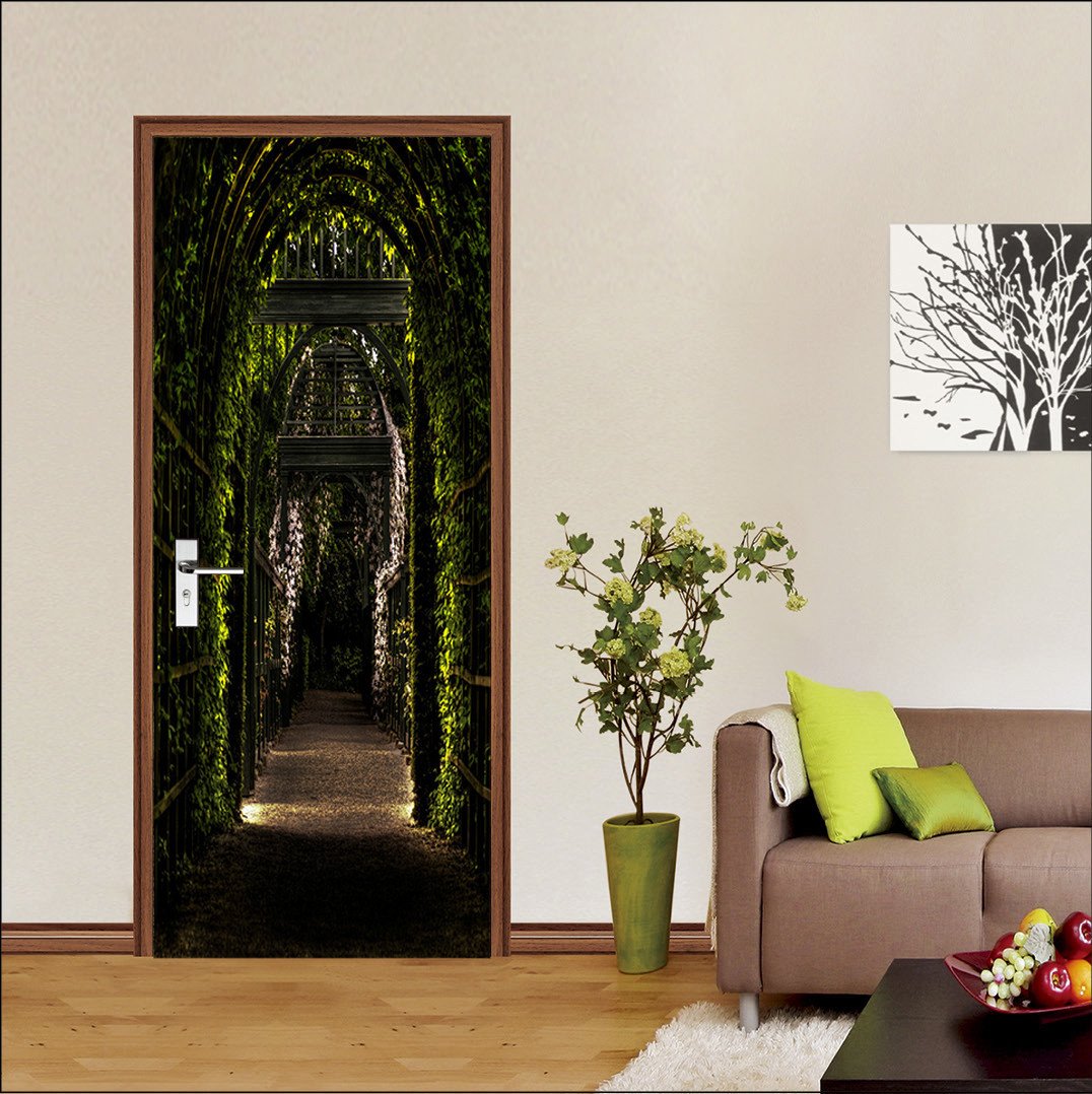 3D vines around the corridor door mural Wallpaper AJ Wallpaper