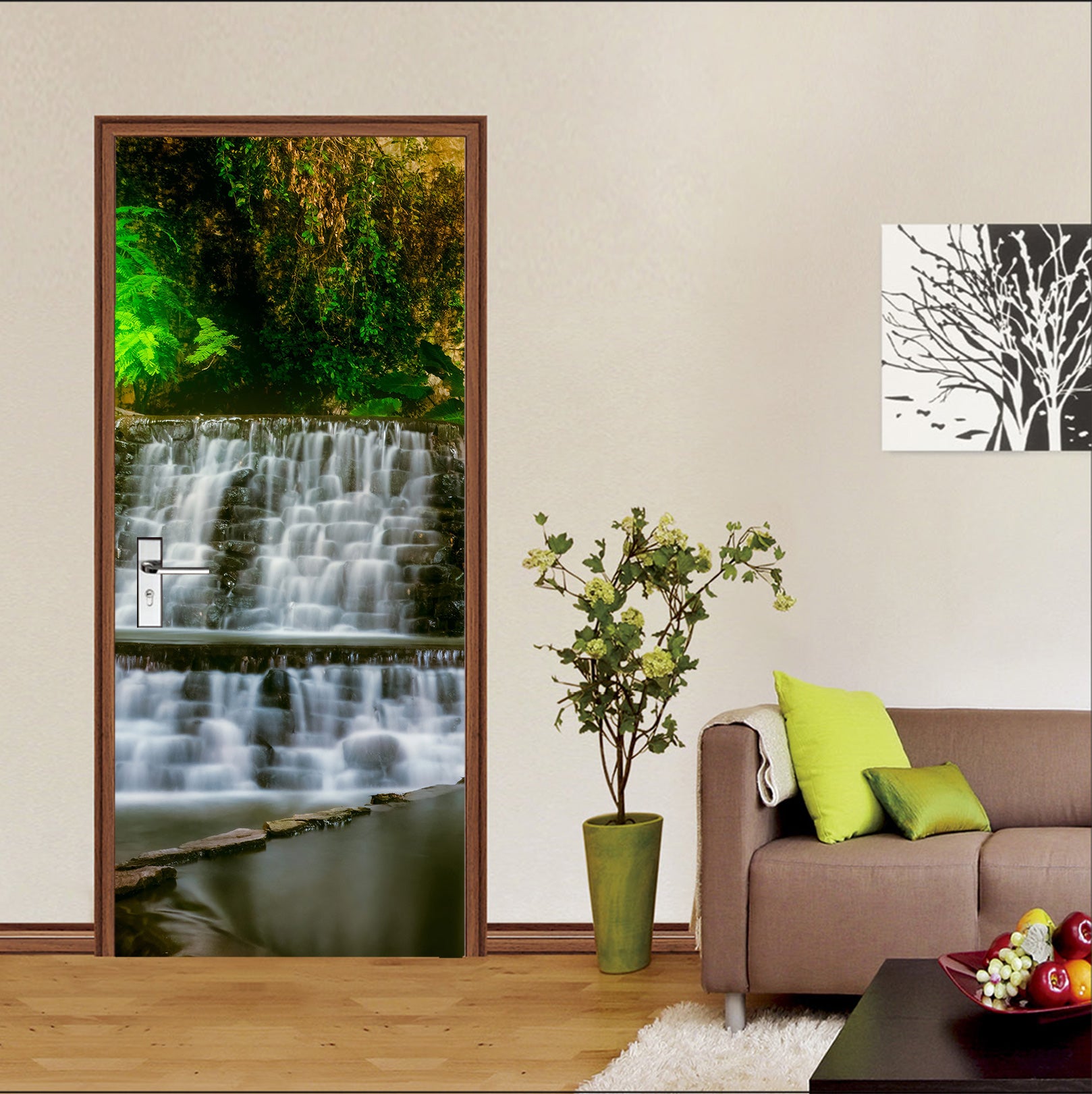 3D Running Water Fall 10814 Beth Sheridan Door Mural