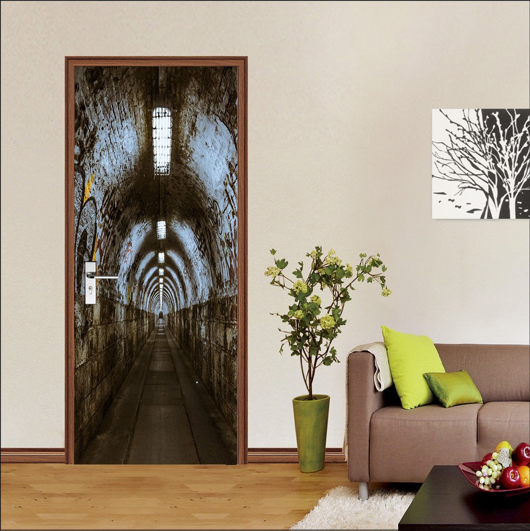 3D windows on the roof door mural Wallpaper AJ Wallpaper