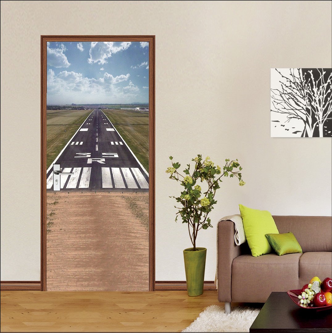 3D endless road door mural Wallpaper AJ Wallpaper