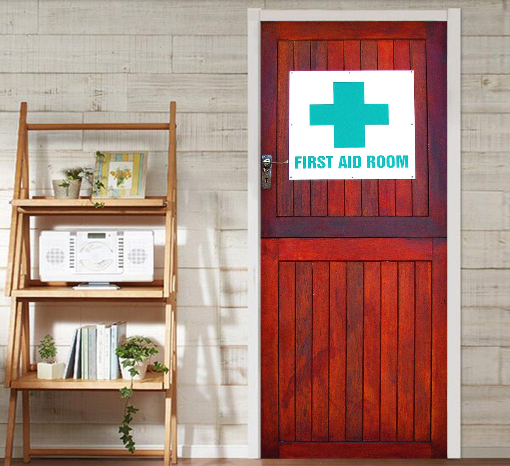 3D Hospital Red 001 Door Mural