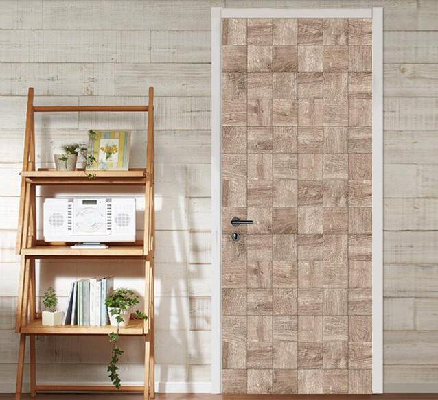 3D square pattern painting door mural Wallpaper AJ Wallpaper
