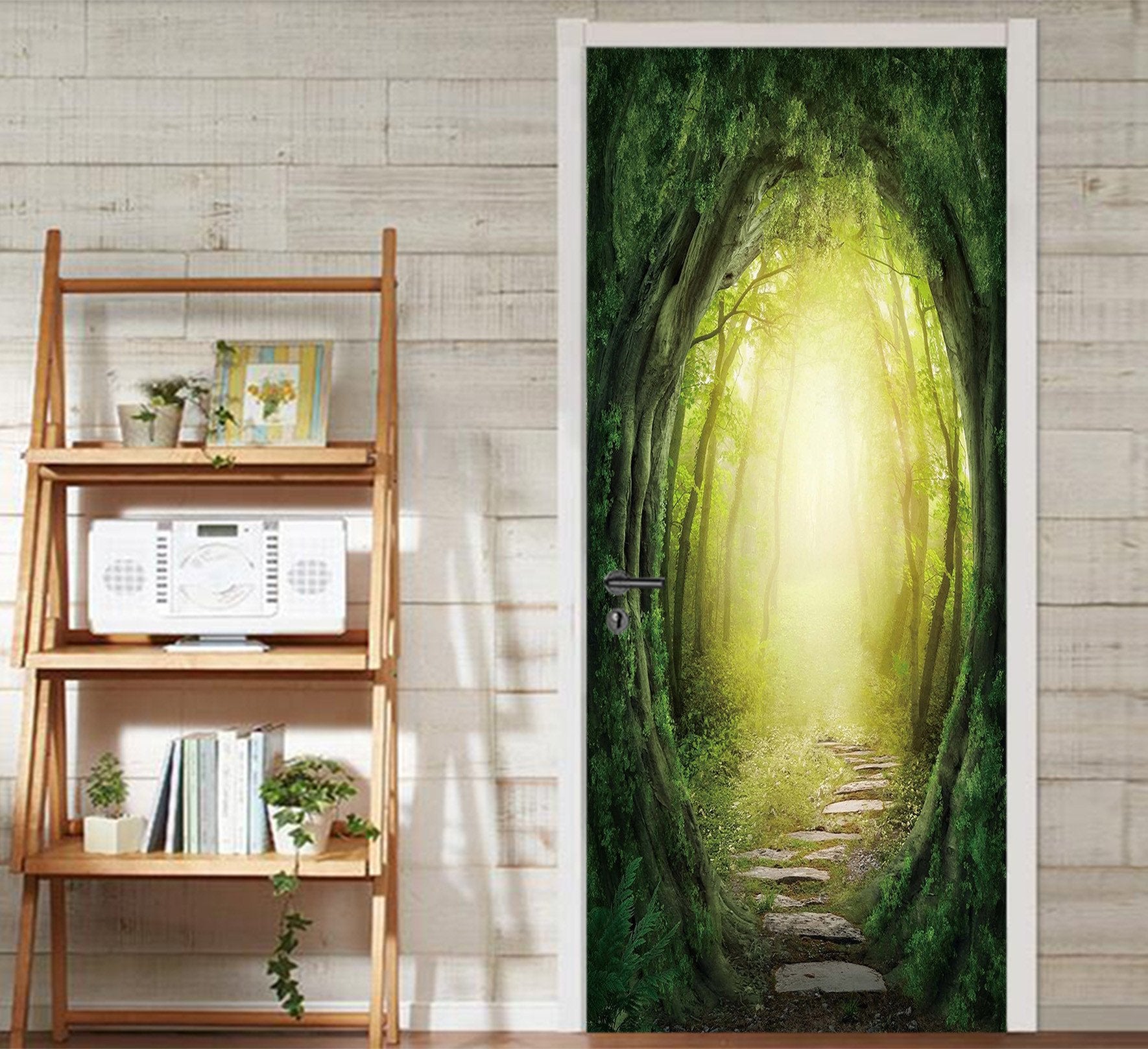 3D Forest Path Sunshine 93 Door Mural Wallpaper AJ Wallpaper