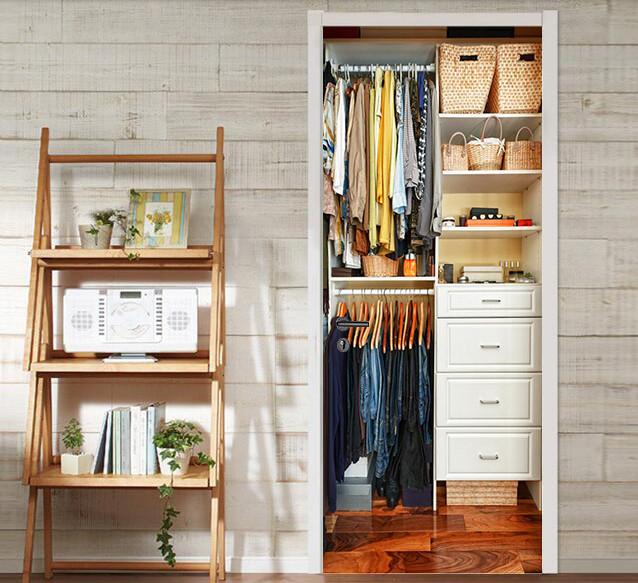 3D wardrobe admission design door mural Wallpaper AJ Wallpaper