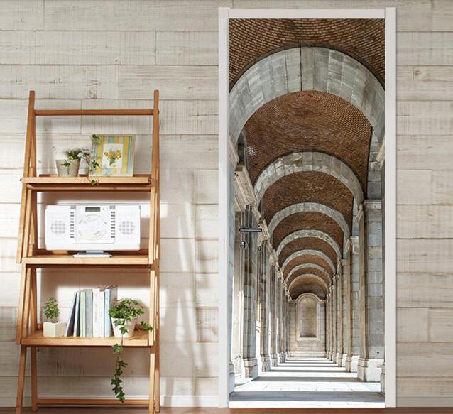 3D rome promenade door mural Wallpaper AJ Wallpaper