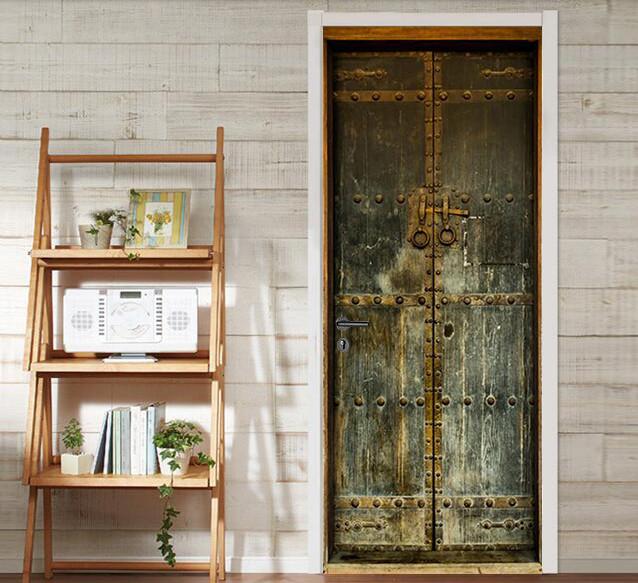 3D Classic Wooden Gate Door Mural Wallpaper AJ Wallpaper