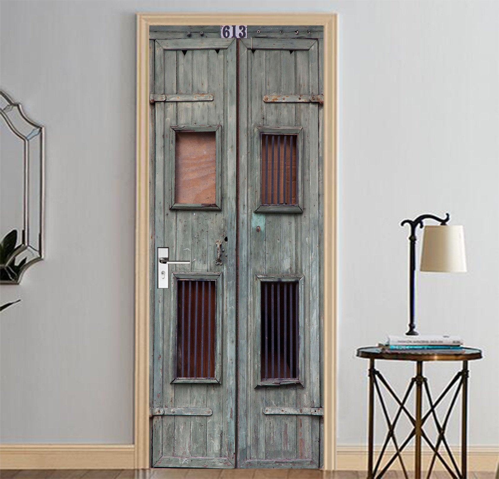 3D Wood Double Pages Gate Door Mural Wallpaper AJ Wallpaper