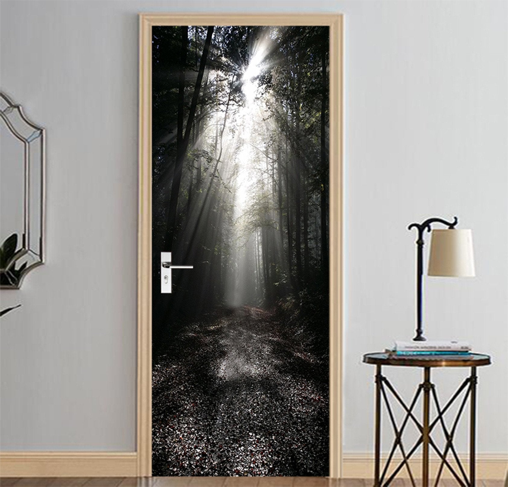 3D Forest Road Sunshine 30 Door Mural Wallpaper AJ Wallpaper