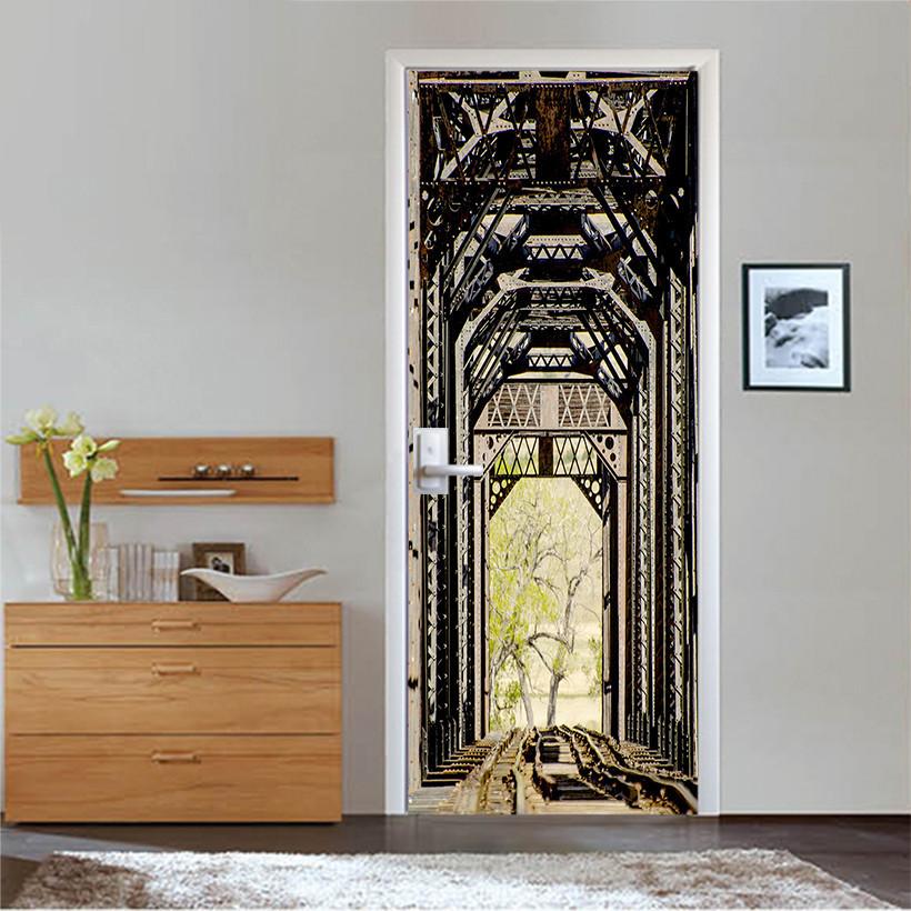 3D high top corridor door mural Wallpaper AJ Wallpaper