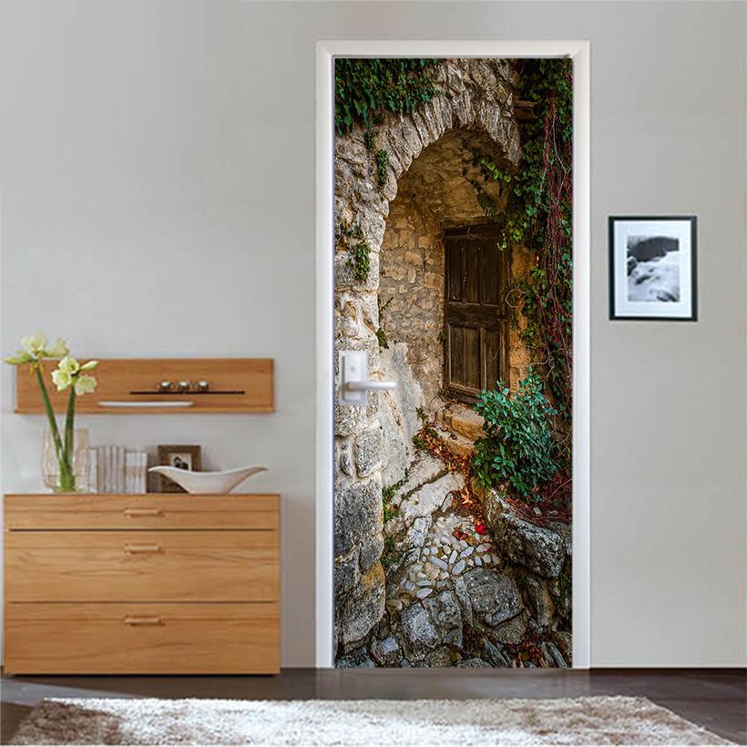 3D window in the arch door mural Wallpaper AJ Wallpaper