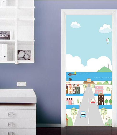 3D comic Street door mural Wallpaper AJ Wallpaper