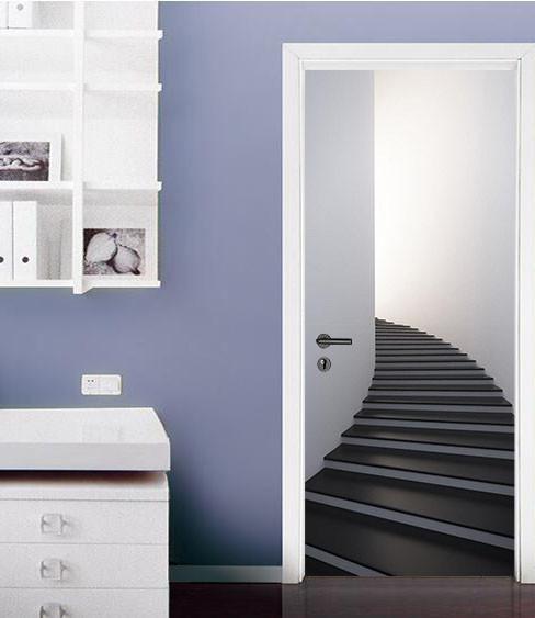 3D Stairway door mural Wallpaper AJ Wallpaper