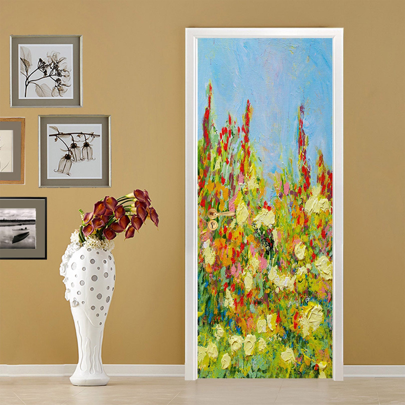 3D Flower Bush Pattern 93169 Allan P. Friedlander Door Mural