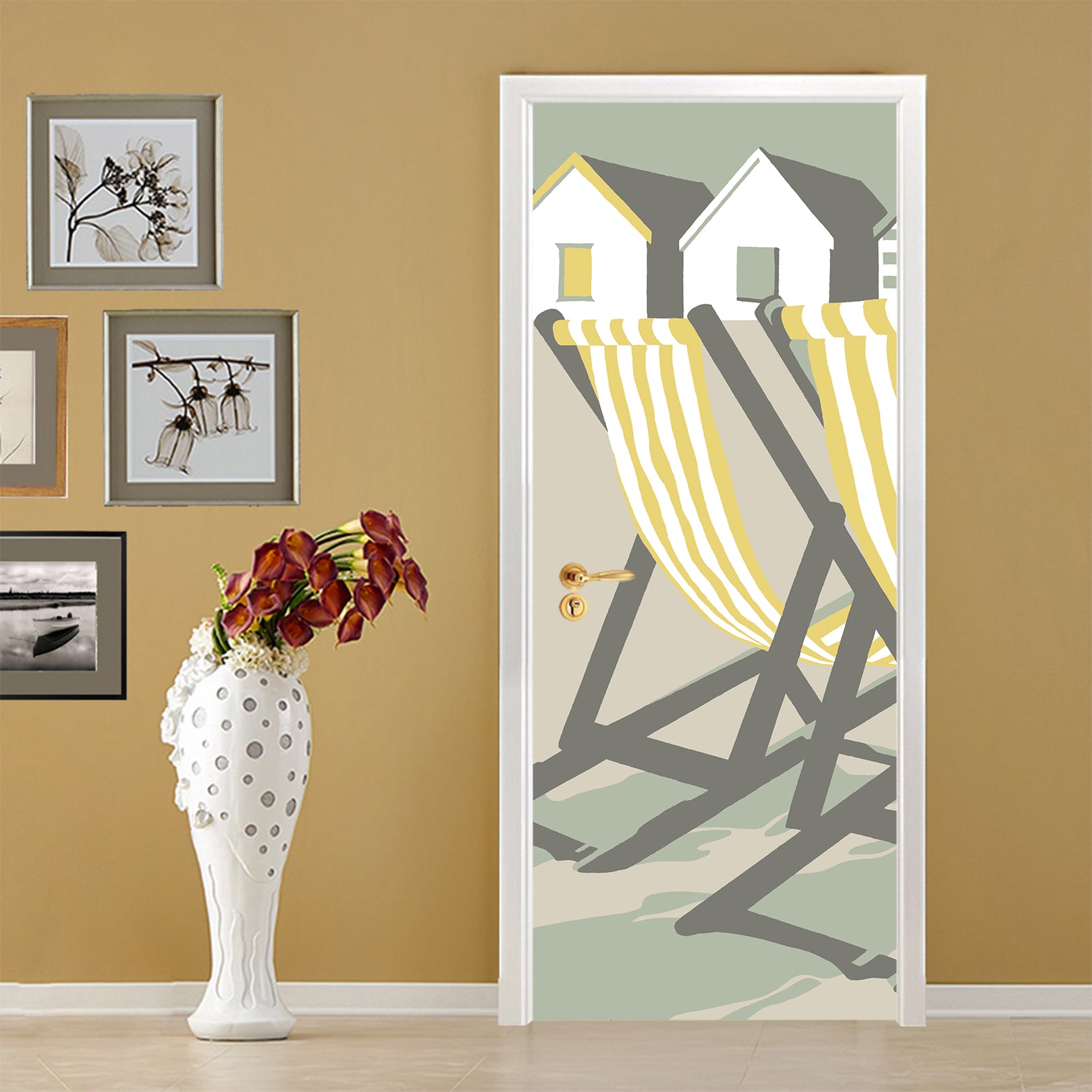 3D Houses Recliner 9274 Steve Read Door Mural