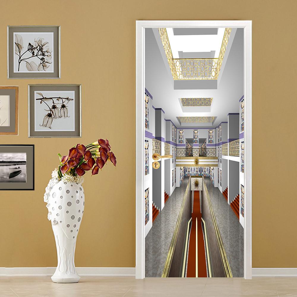3D hollow carved corridor door mural Wallpaper AJ Wallpaper