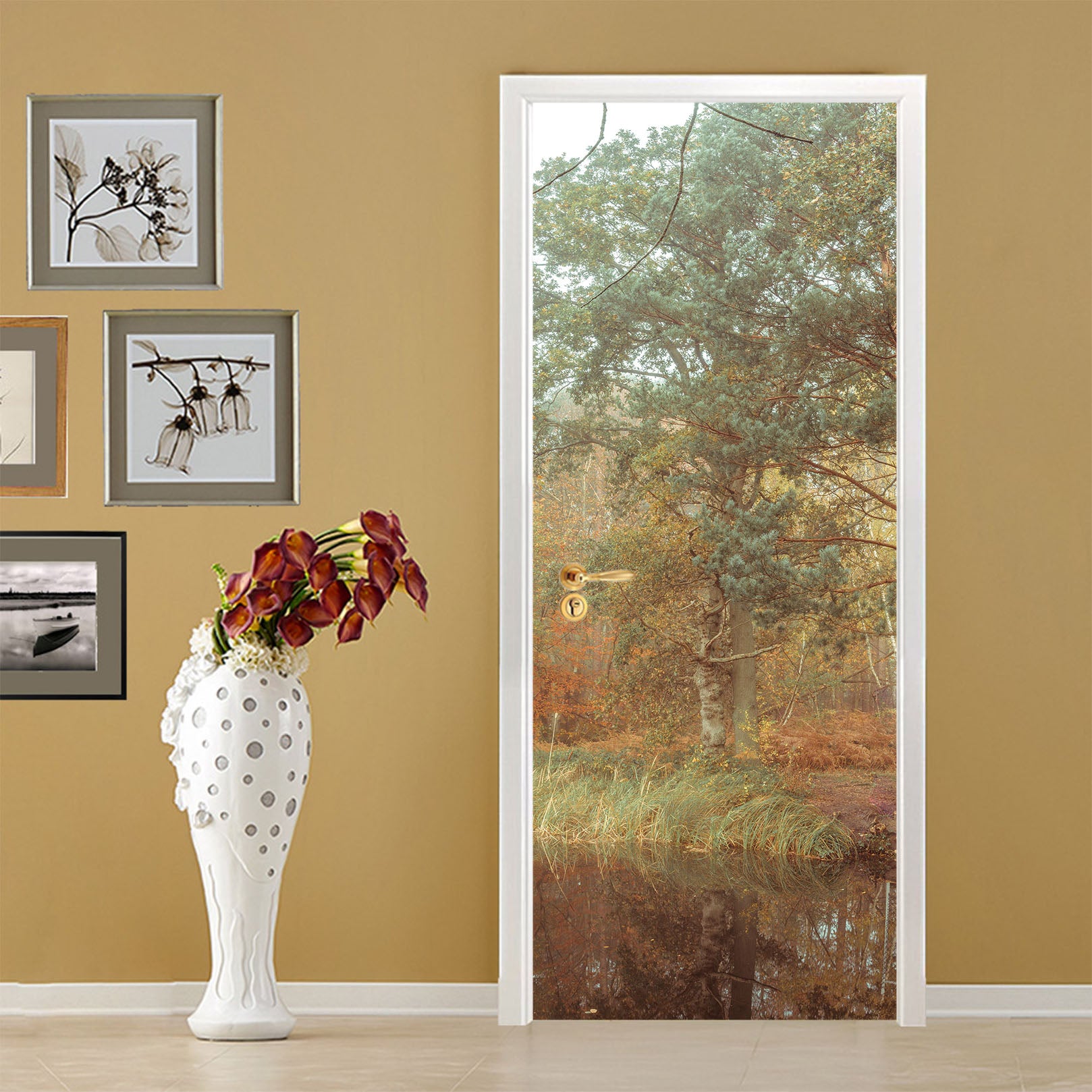 3D Branch Weed 5087 Assaf Frank Door Mural