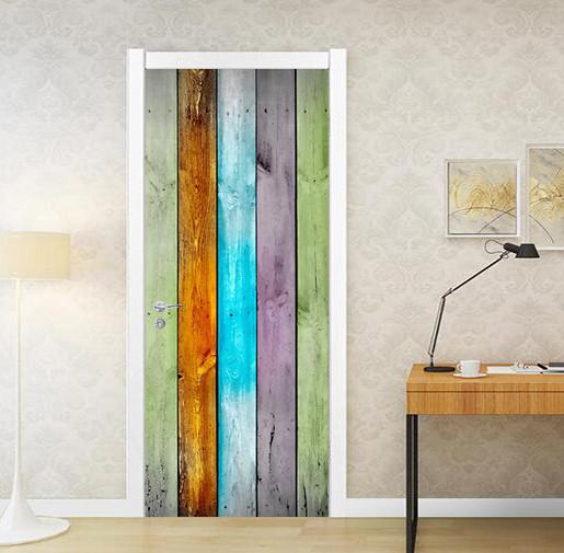3D stripe board painting door mural Wallpaper AJ Wallpaper