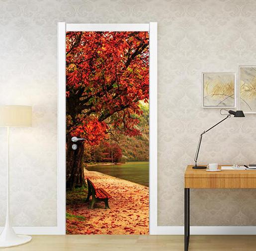 3D natural landscape door mural Wallpaper AJ Wallpaper