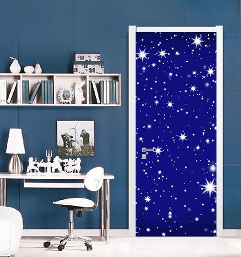 3D starry sky universe door mural Wallpaper AJ Wallpaper