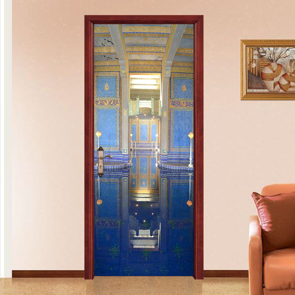 3D inverted image lamplight arabesquitic door mural Wallpaper AJ Wallpaper