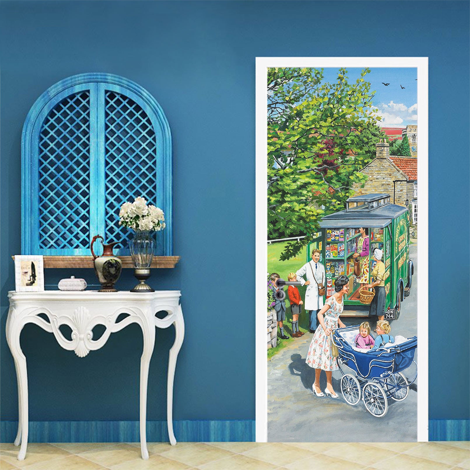 3D Supermarket Trolley 103157 Trevor Mitchell Door Mural