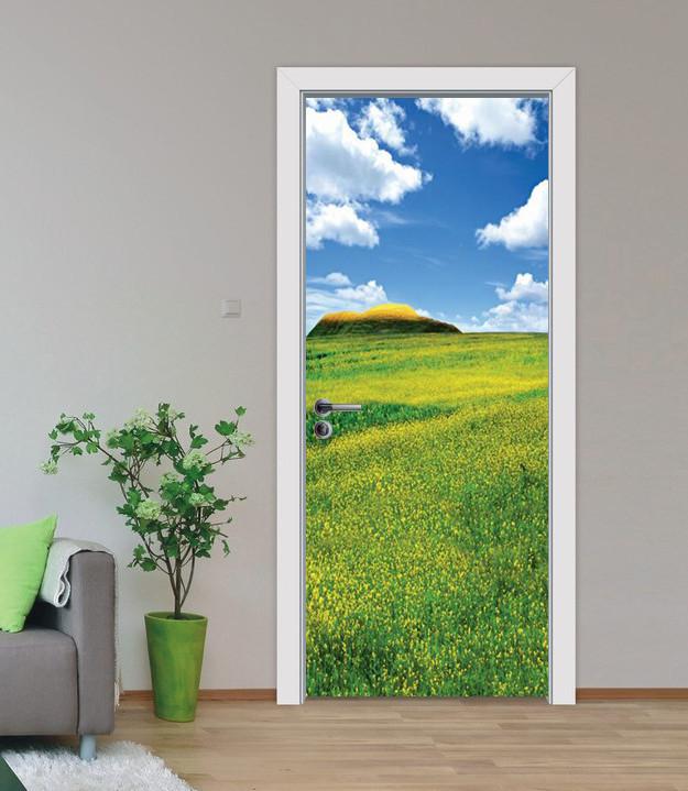 3D scarecrow grassland blue sky door mural Wallpaper AJ Wallpaper