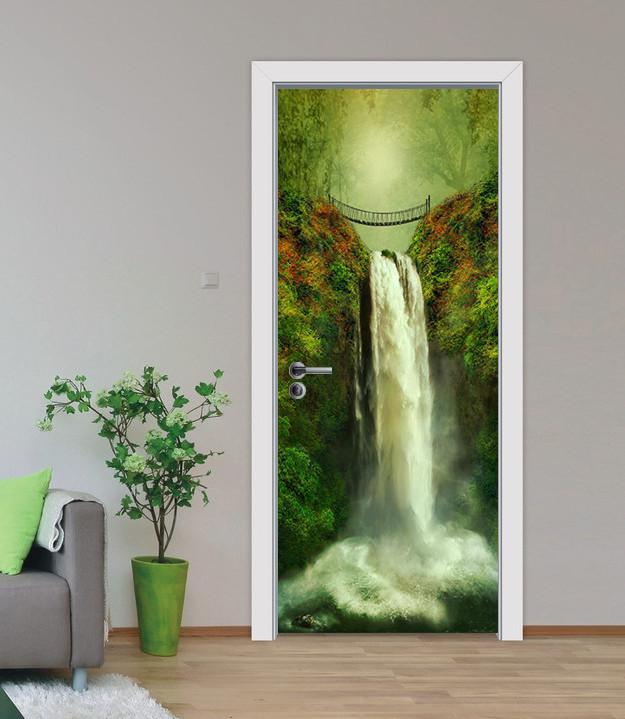 3D waterfall oil painting door mural Wallpaper AJ Wallpaper