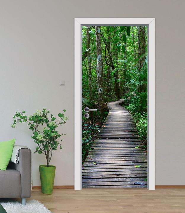 3D wooden path forest grass door mural Wallpaper AJ Wallpaper