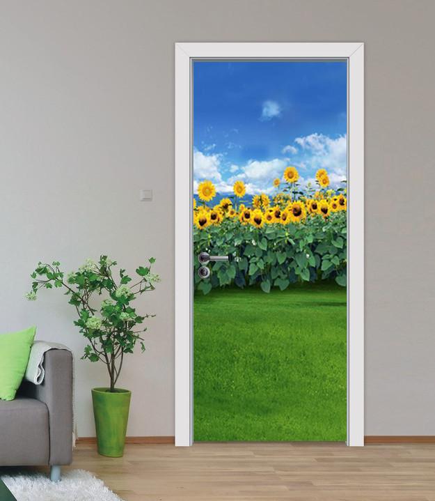 3D sunflower field field heaven door mural Wallpaper AJ Wallpaper