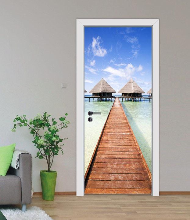 3D house in the sea door mural Wallpaper AJ Wallpaper