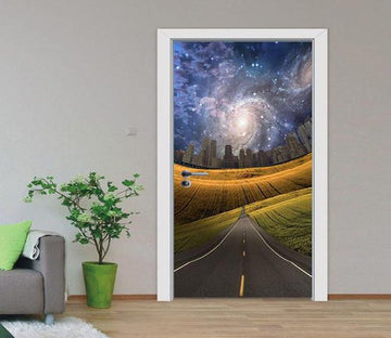 3D dream sky road door mural Wallpaper AJ Wallpaper 